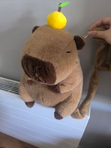 Cute Capybara Plush Backpack / Crossbody Bag with Lemon/Yuzu