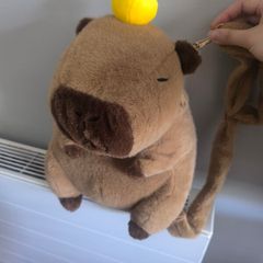 Cute Capybara Plush Backpack / Crossbody Bag with Lemon/Yuzu