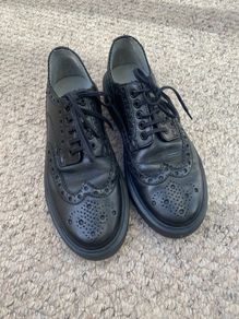 grenson black leather trainers