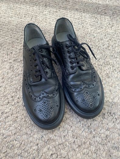 grenson black leather trainers