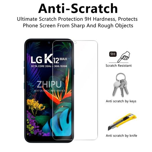 Tempered Glass For LG K12 MAX Glass Screen Protector 2.5D 9H Premium Tempered Glass For LG K12 MAX Protective Film