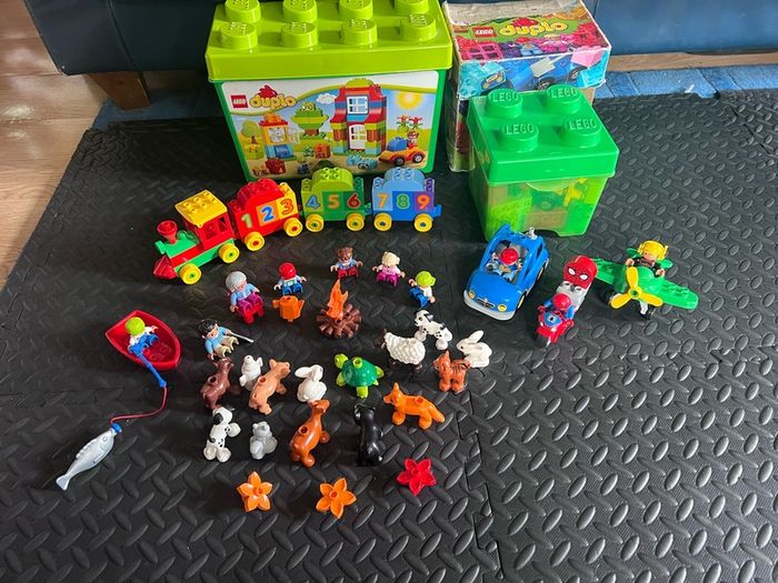 Duplo mix set( train, airplane, Spider-Man, boat, animals and more)