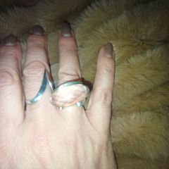 Vintage 925 silver rose quartz ring