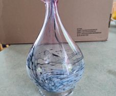 Striking, unusual and beautiful, small hand blown JER POINT vase
