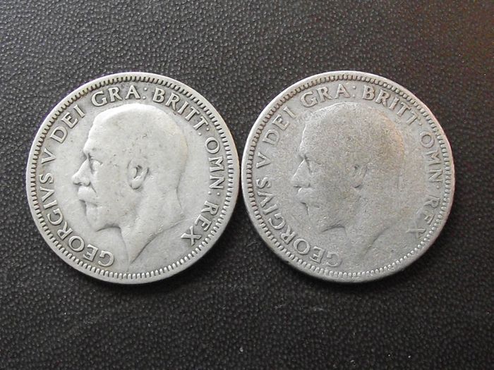 Great Britain. George VI. 2 Silver Shillings (1935+1936)