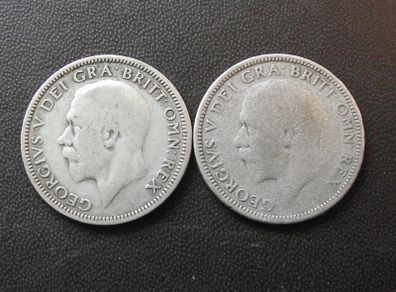 Great Britain. George VI. 2 Silver Shillings (1935+1936)