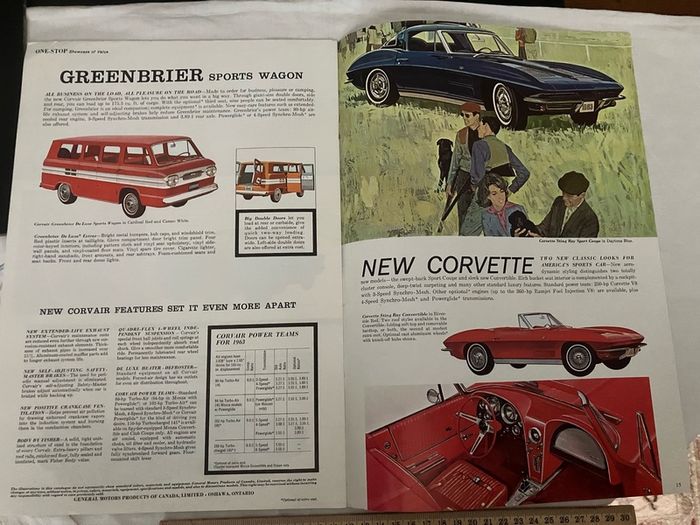 Car brochures. USA and Canada of USA manufacturers. GM, Ford etc.