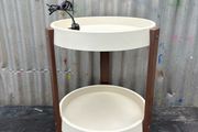 Retro spaceage hostess trolley c1960 plus petit desk lamp c1960