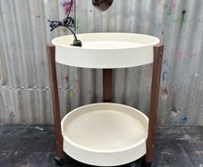 Retro spaceage hostess trolley c1960 plus petit desk lamp c1960
