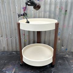 Retro spaceage hostess trolley c1960 plus petit desk lamp c1960