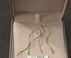 9ct Gold Long Twirl Pull Through Earrings