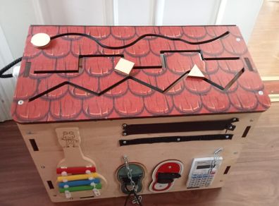 Large Wooden Kids Busy House Box