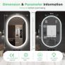 Oval Bluetooth Bathroom Mirror with LED Lights 500x800mm, Anti-Fog Image 2