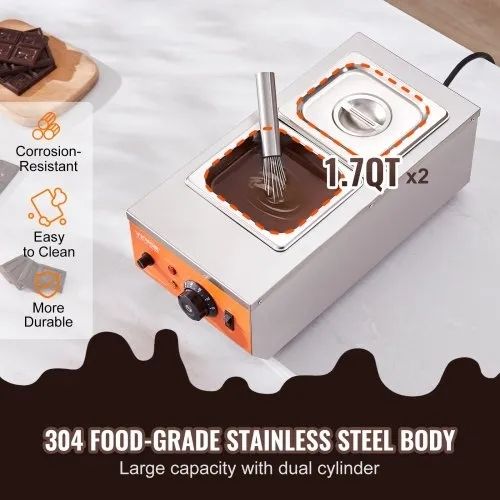 Chocolate Tempering Machine Chocolate Melting Pot 4.1 kg 2 Tanks