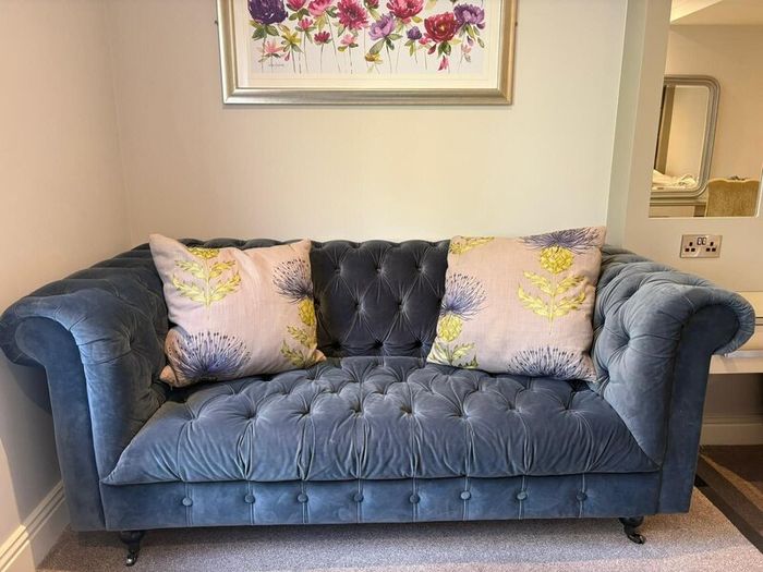 Dark Blue/Navy 2 Seater Couch - Very Good Conditio