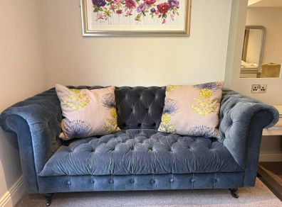 Dark Blue/Navy 2 Seater Couch - Very Good Conditio