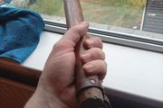 Vintage An Garda Siochana Wooden Baton. Truncheon with Leather Strap. 1960-1980s