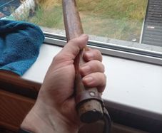 Vintage An Garda Siochana Wooden Baton. Truncheon with Leather Strap. 1960-1980s