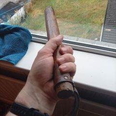 Vintage An Garda Siochana Wooden Baton. Truncheon with Leather Strap. 1960-1980s