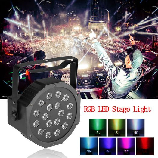 18LED Par Lights Band Music Club Bar Home Stage RGB Lighting Effect Uplighting PAR DMX-512 DJ Disco Bar Party