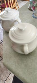Rare Pair of Le Creuset Soup Bowl Country Cream.
