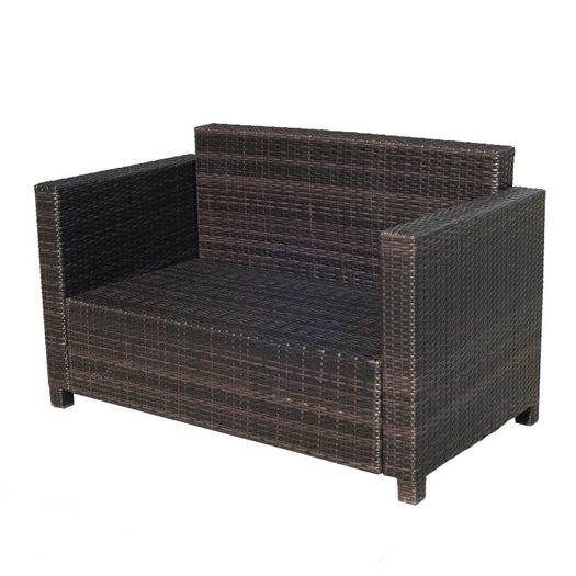 Wicker 2 Seater Rattan Sofa Outdoor Garden Wicker Weave Furniture Patio 2-Seater Double Couch Loveseat (FREE SHIPPING)