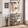 Industrial Coat Rack with Shoe Storage Bench Image 2