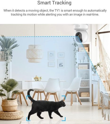 Security Camera Indoor Pan/Tilt, 1080P Baby Pet Monitor with Motion Detection, Auto Tracking, 2-Way Audio, 10m Night Vision, Works with Alexa (FREE POSTAGE)