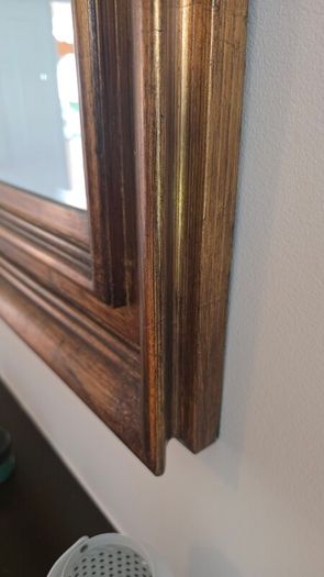 Large Antique Style Gold Bronze Mirror