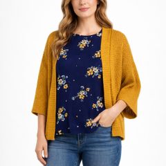 Blue Floral Top and Cardigan: Size 10