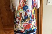 Ladies Bold floral stretch top size L Uk 14 includes postage