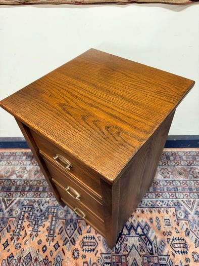 Vintage French Country Oak Nightstand