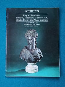 Vintage Sotheby's auction catalog  "English furniture, Bronzes, Sculpture, Works of Art, Clocks, Pocket and Wrist Watches"  West Sussex  26th-27th  April 1994