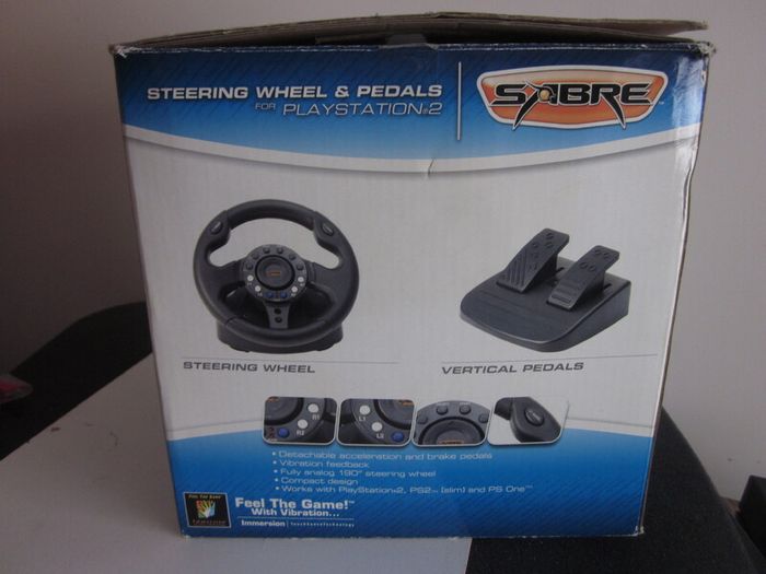 PS2 Sabre AG08230 Compact Steering Wheel & Pedals