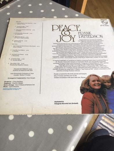 Frank Patterson Vinyl LP - Peace and Joy