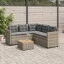 Garden Sofa with Table and Cushions L-Shaped Grey Poly Rattan Image 2