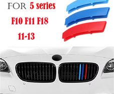 3Pcs M PERFORMANCE Front Grille Trim Strips For BMW Series 5 F10 F11 F18