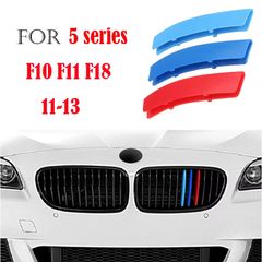 3Pcs M PERFORMANCE Front Grille Trim Strips For BMW Series 5 F10 F11 F18