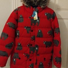 New Boden Red Bear Coat age 13-14