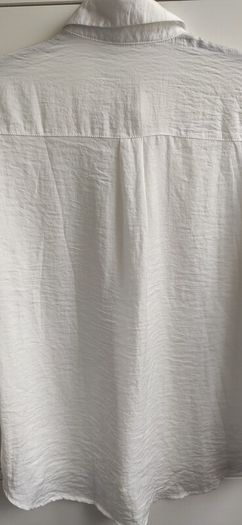 Stradivarius White Crinkle Oversized Shirt XL Brand New