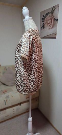 Millennium Leopard Print Satin Blouse Size M