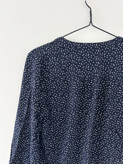 M&S Navy White Dot Blouse Size 38 or 10 UK