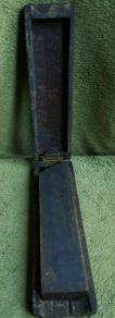 Antique Big Knife Sharpening Fine Stone With Wooden Case.