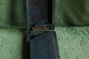 Antique Big Knife Sharpening Fine Stone With Wooden Case.