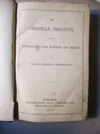 1857, Christian Treasury