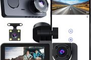 Front and Built-in Car DVR Camera with 1080P Front and 720P Rear Recording,140 Wide-Angle Lens Night Vision HD Dashboard Camera