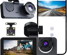 Front and Built-in Car DVR Camera with 1080P Front and 720P Rear Recording,140 Wide-Angle Lens Night Vision HD Dashboard Camera