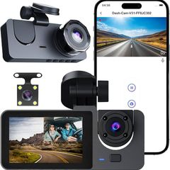 Front and Built-in Car DVR Camera with 1080P Front and 720P Rear Recording,140 Wide-Angle Lens Night Vision HD Dashboard Camera
