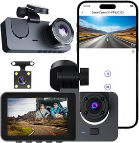 Front and Built-in Car DVR Camera with 1080P Front and 720P Rear Recording,140 Wide-Angle Lens Night Vision HD Dashboard Camera