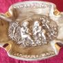 Antique Original R. Capodimonte Made In Italy Ceramic Ashtray With Embossed Cherubs Decoration Image 4